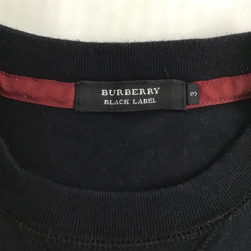バーバリーブラックレーベル BURBERRY BLACK LABEL カットソー 長袖 BMV25-513-09 ロゴロングスリーブカットソー 長袖Tシャツ クルーネックカットソー 3 ロゴ、文字 黒 / ブラック / メンズ USED 古着 中古 10102533