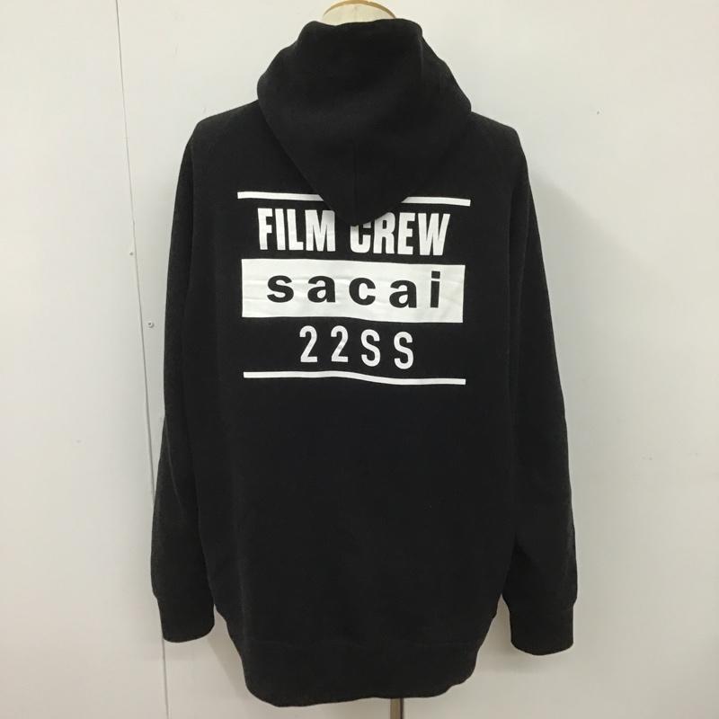 サカイ Sacai トレーナー 長袖 22-0401S バックプリントパーカースエットパーカーフーディブラック 長袖パーカー 3 プリント 黒 / ブラック / メンズ USED 古着 中古 10102549