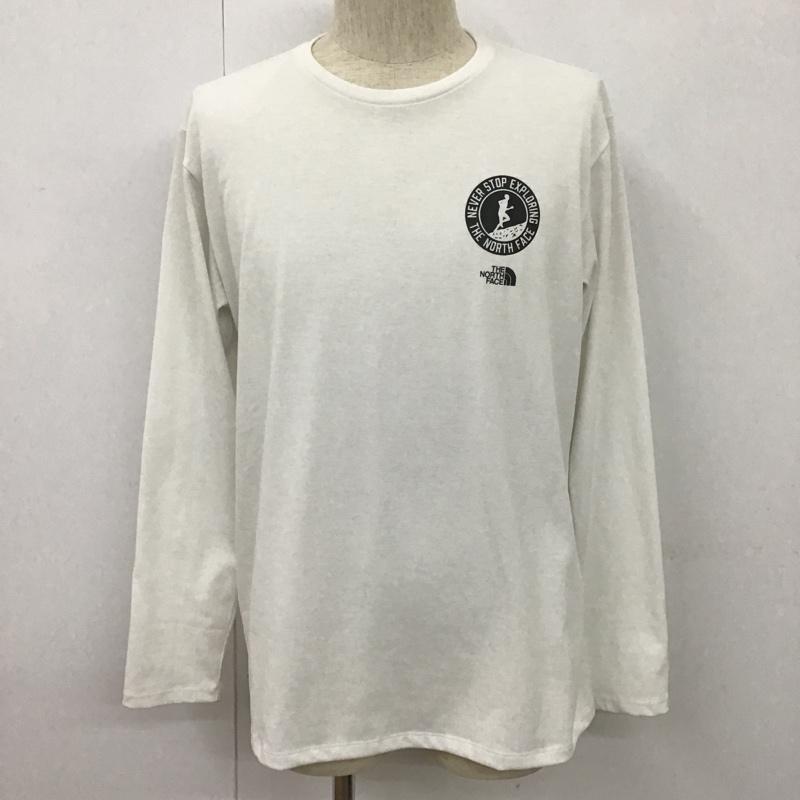 ザノースフェイス THE NORTH FACE カットソー 長袖 NT82287 ロングスリーブアクテビティパッチロゴティー クルーネックカットソー 長袖Tシャツ L ロゴ、文字 白 / ホワイト / メンズ USED 古着 中古 10102551