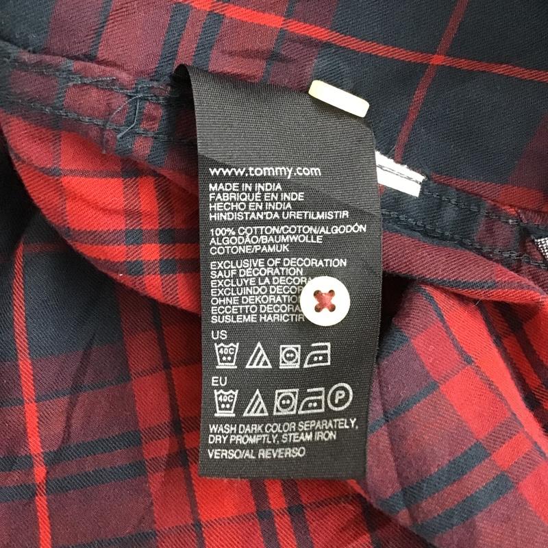 トミーヒルフィガー TOMMY HILFIGER シャツ、ブラウス 長袖 長袖シャツ チェックシャツ ボタンダウンシャツ カジュアルシャツ L チェック 赤 / レッド / X 紺 / ネイビー / メンズ USED 古着 中古 10102575