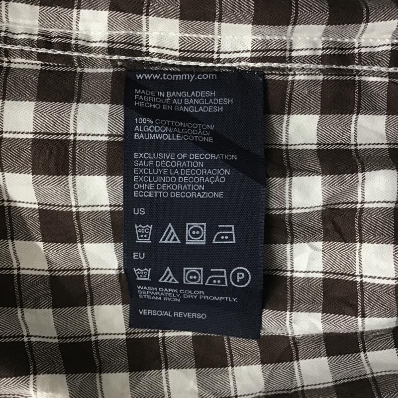 トミーヒルフィガー TOMMY HILFIGER シャツ、ブラウス 長袖 長袖シャツ チェックシャツ ボタンダウンシャツ カジュアルシャツ M チェック 白 / ホワイト / X 茶 / ブラウン / メンズ USED 古着 中古 10102576
