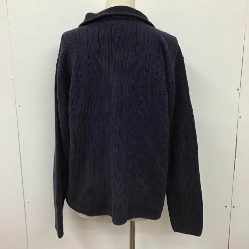 ポロジーンズ Polo Jeans Co. ニット、セーター 長袖 長袖ニット セーター 90s ジップアップセーター XL ロゴ、文字 紺 / ネイビー / メンズ USED 古着 中古 10102596
