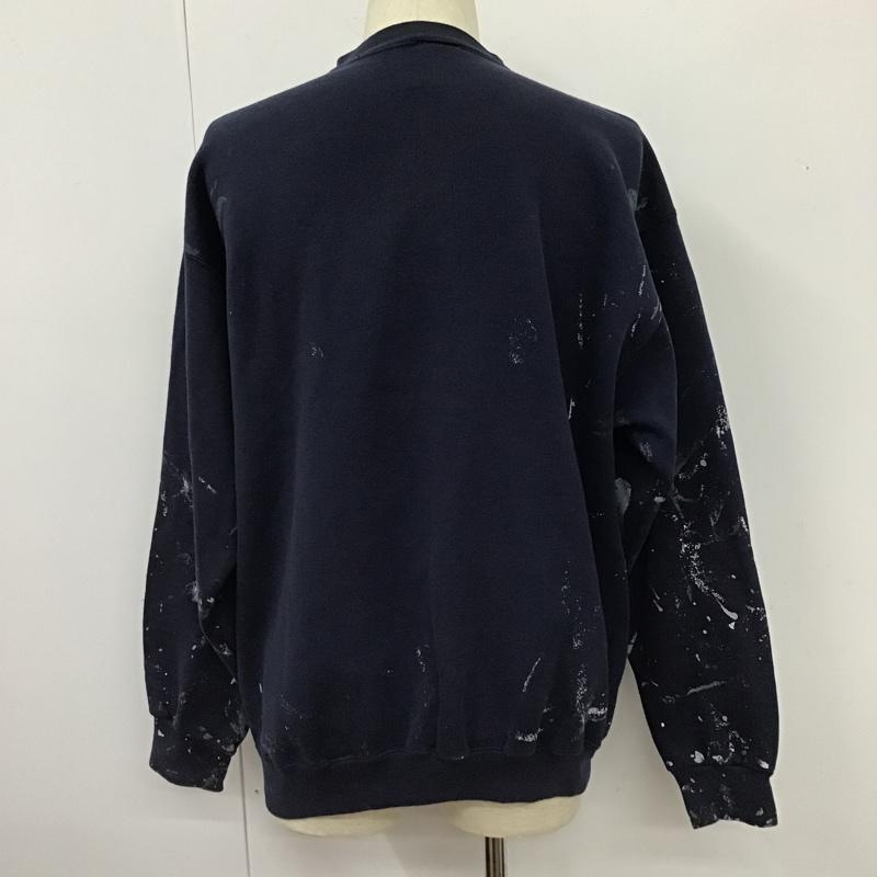 古着 USED トレーナー 長袖 長袖スウェット 長袖トレーナー リブカットソー 長袖カットソー プリントトレーナー 90s XL プリント 紺 / ネイビー / メンズ USED 古着 中古 10102615