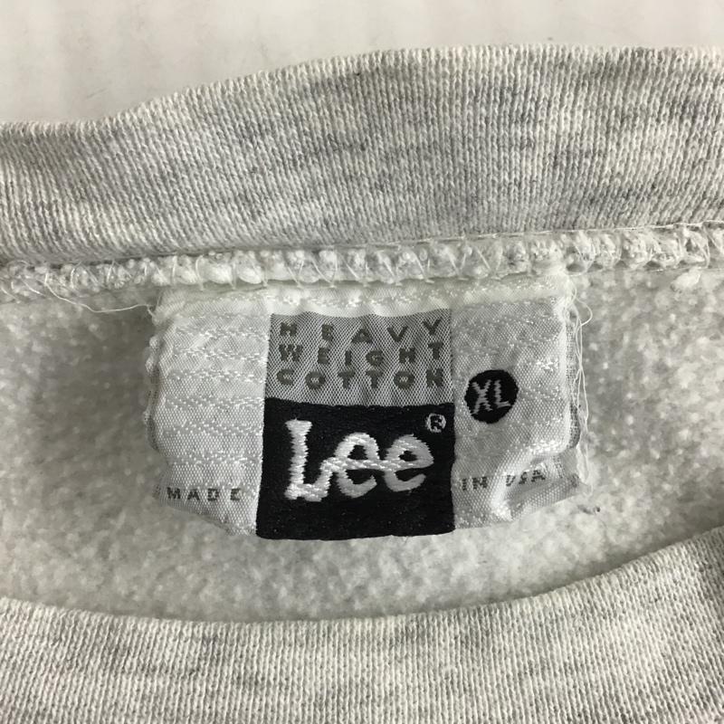 リー Lee トレーナー 長袖 長袖スウェット 長袖トレーナー リブカットソー 長袖カットソー プリントトレーナー XL ロゴ、文字 灰 / グレー / メンズ USED 古着 中古 10102621
