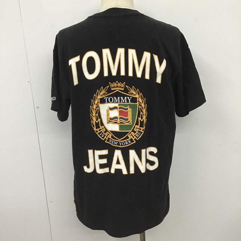 トミー ジーンズ TOMMY JEANS Tシャツ 半袖 半袖カットソー プリントTシャツ クルーネックカットソー M ロゴ、文字 黒 / ブラック / メンズ USED 古着 中古 10102630
