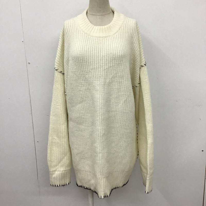 センスオブプレイスバイアーバンリサーチ SENSE OF PLACE by URBAN RESEARCH ニット、セーター 長袖 AA17-22A148 ハンドステッチチュニックセーター 無地 白 / ホワイト / レディース USED 古着 中古 10102652