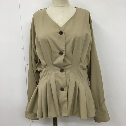 ケービーエフ KBF カットソー 長袖 FREE 無地 ベージュ / ベージュ /  レディース USED 古着 中古 10102654