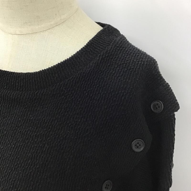 アズールバイマウジー AZUL BY MOUSSY カットソー 長袖 250DAH80-143I ショルダースリットボタントップ 長袖カットソー クルーネックカットソー S 無地 黒 / ブラック /  レディース USED 古着 中古 10102658