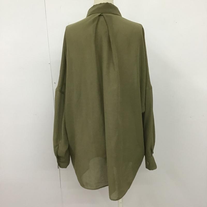 マウジー MOUSSY シャツ、ブラウス 長袖 010DSM30-0910 SHEERLOOSESHIRT 長袖シャツ カラーシャツ FREE 無地 カーキ / カーキ / レディース USED 古着 中古 10102663