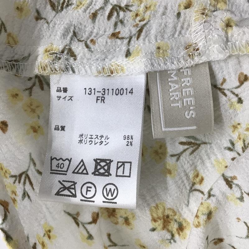 フリーズマート FREE'S MART カットソー 長袖 131-3110014 小花柄フロントドロストブラウス 長袖シャツ ショート丈シャツ FREE 総柄 X 花柄 白 / ホワイト /  レディース USED 古着 中古 10102665