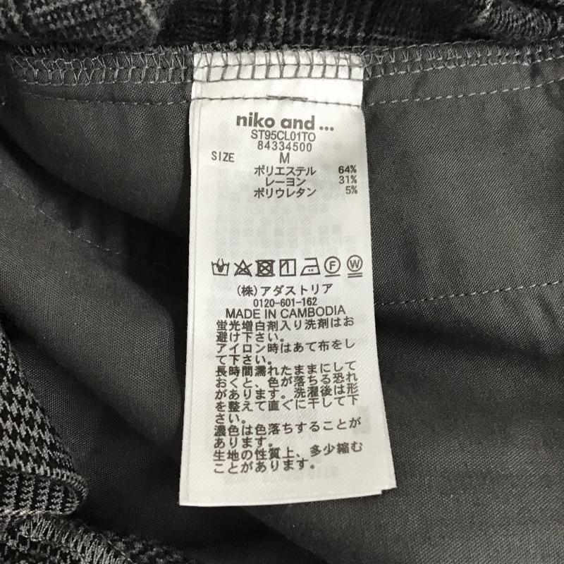 ニコアンド niko and... パンツ スラックス ワイドパンツ M チェック 灰 / グレー /  レディース USED 古着 中古 10102667