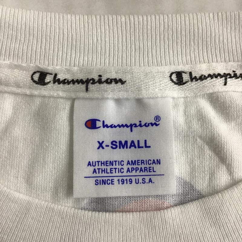 チャンピオン Champion Tシャツ 半袖 半袖カットソー 無地Tシャツ クルーネックカットソー XS 無地 白 / ホワイト / メンズ USED 古着 中古 10102677