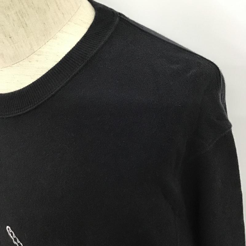 ユニクロ UNIQLO トレーナー 長袖 KAWS M 刺繍 黒 / ブラック / メンズ USED 古着 中古 10102698