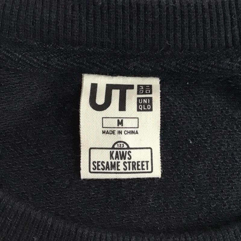 ユニクロ UNIQLO トレーナー 長袖 KAWS M 刺繍 黒 / ブラック / メンズ USED 古着 中古 10102698