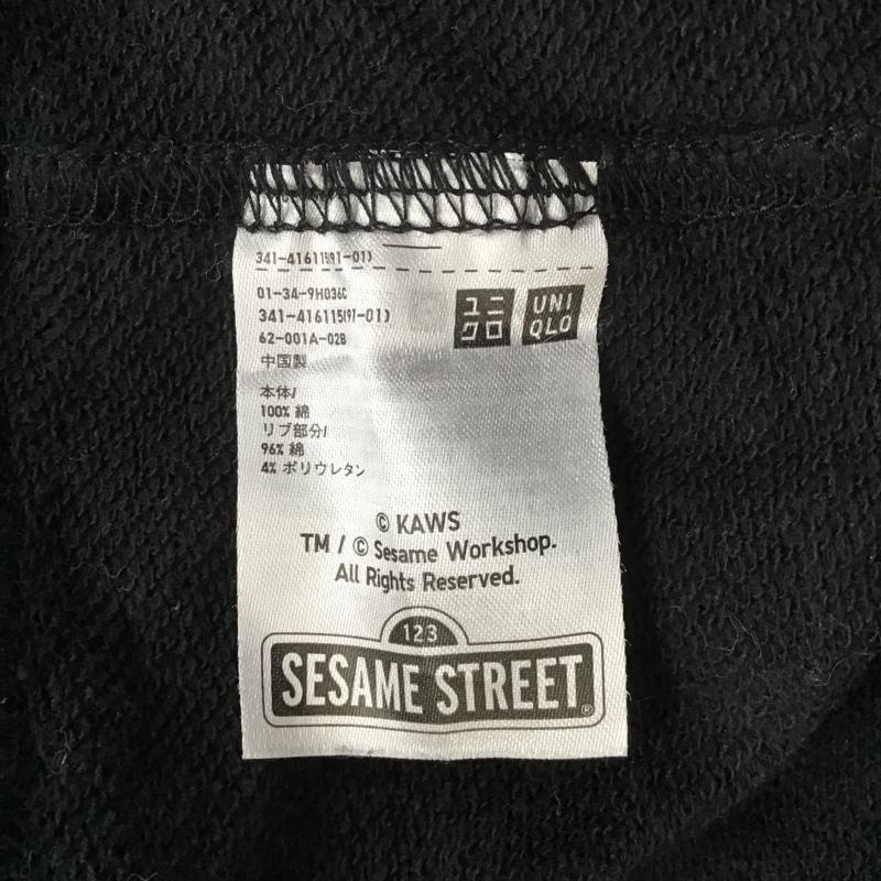 ユニクロ UNIQLO トレーナー 長袖 KAWS M 刺繍 黒 / ブラック / メンズ USED 古着 中古 10102698