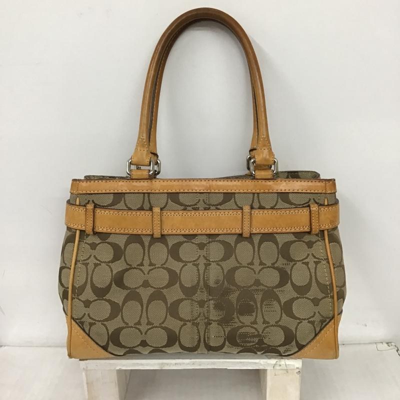 コーチ COACH ハンドバッグ ハンドバッグ F08K06 シグネチャー 総柄 ベージュ / ベージュ / X 茶 / ブラウン / レディース USED 古着 中古 10102724