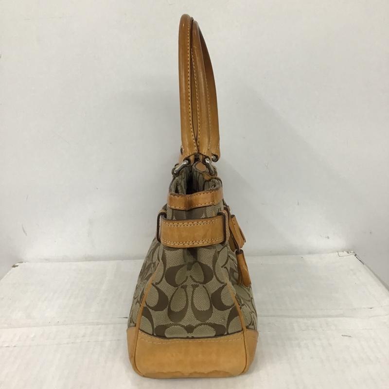 コーチ COACH ハンドバッグ ハンドバッグ F08K06 シグネチャー 総柄 ベージュ / ベージュ / X 茶 / ブラウン / レディース USED 古着 中古 10102724