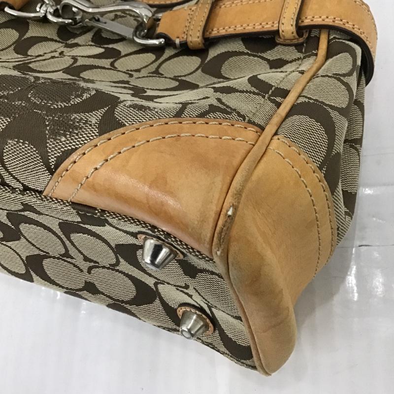 コーチ COACH ハンドバッグ ハンドバッグ F08K06 シグネチャー 総柄 ベージュ / ベージュ / X 茶 / ブラウン / レディース USED 古着 中古 10102724