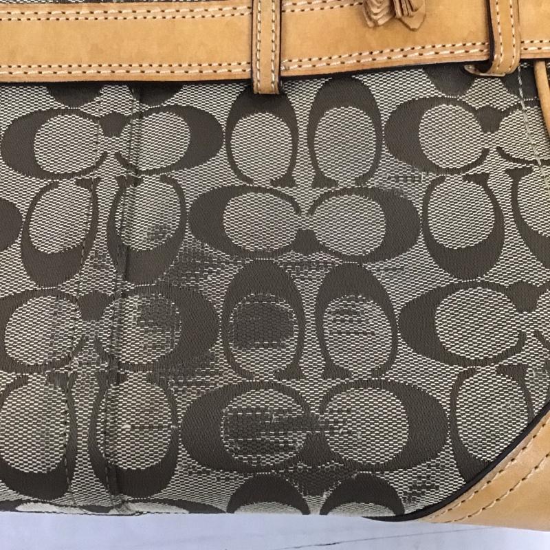 コーチ COACH ハンドバッグ ハンドバッグ F08K06 シグネチャー 総柄 ベージュ / ベージュ / X 茶 / ブラウン / レディース USED 古着 中古 10102724
