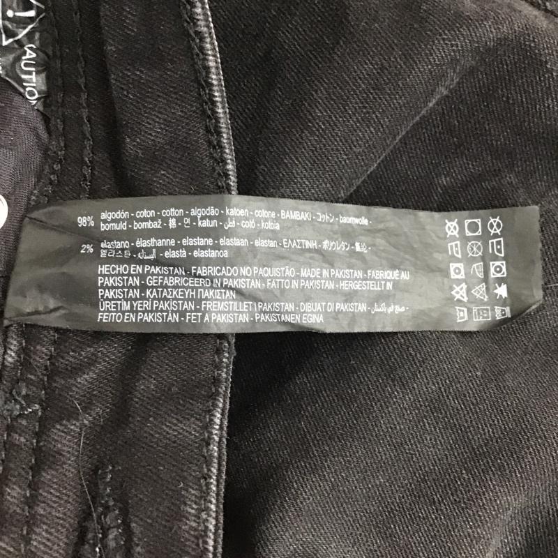 ザラ ZARA パンツ デニム、ジーンズ ダメージ 38 無地 黒 / ブラック / メンズ USED 古着 中古 10102731