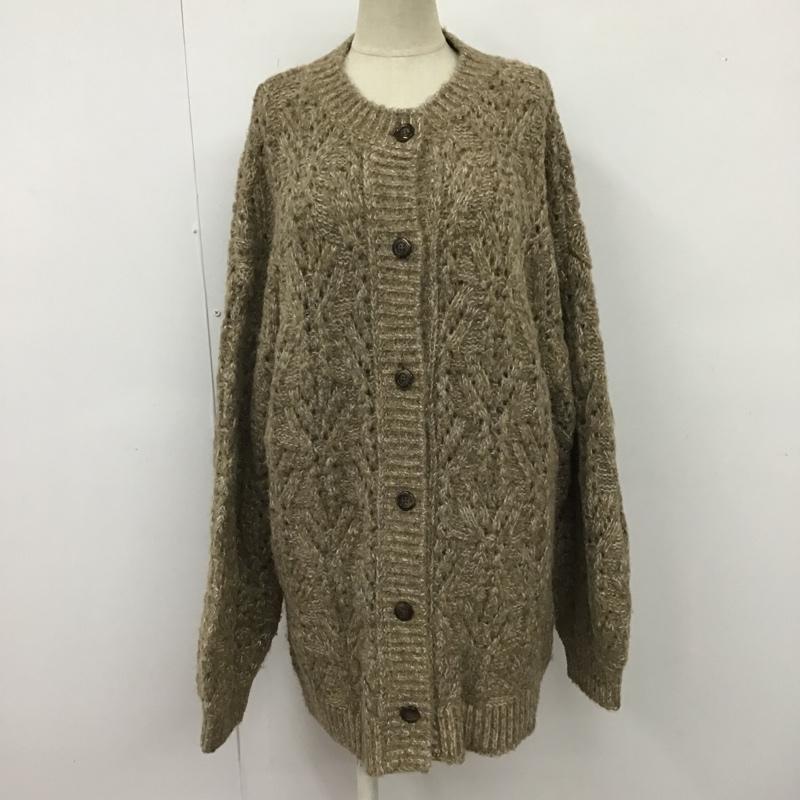 ローリーズファーム LOWRYS FARM カーディガン 長袖 FREE 無地 茶 / ブラウン / レディース USED 古着 中古 10102735