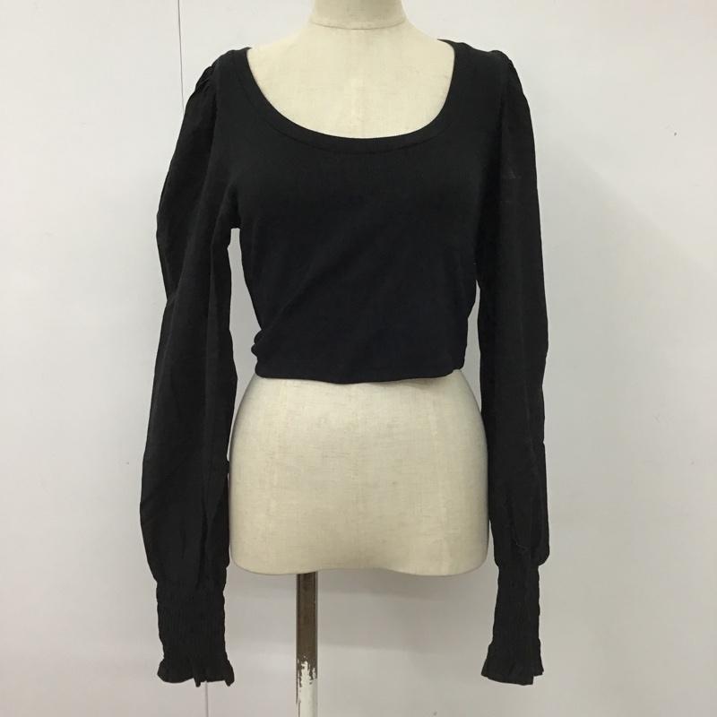 ザラ ZARA カットソー 長袖 M 無地 黒 / ブラック /  レディース USED 古着 中古 10102766