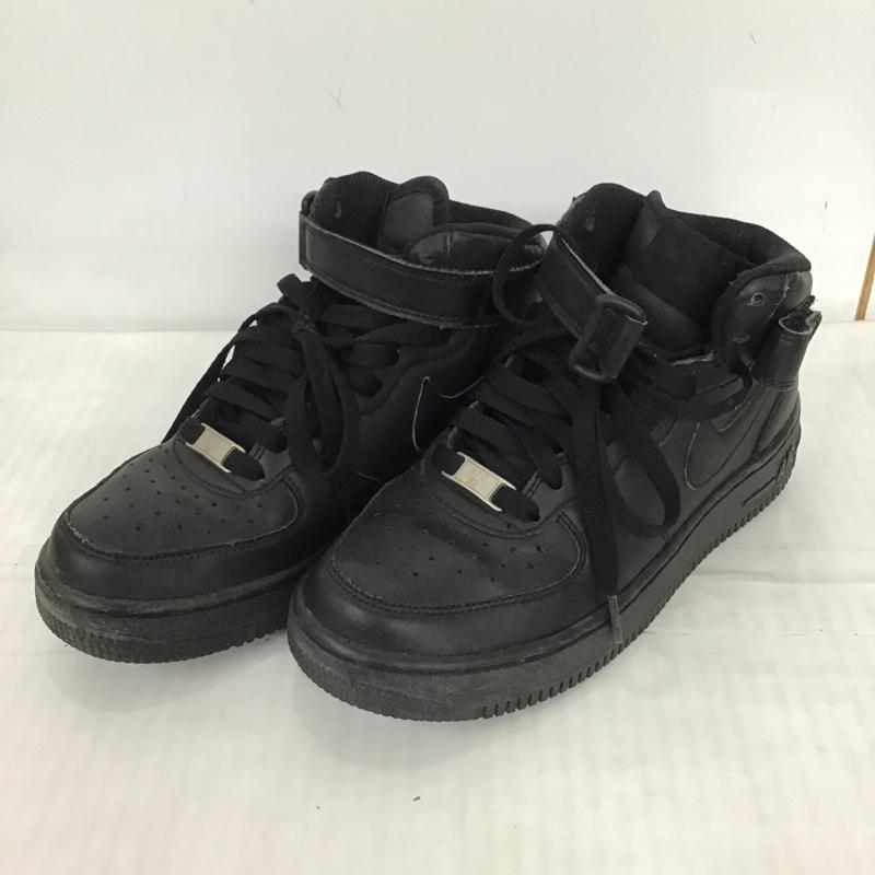 ナイキ NIKE スニーカー スニーカー 314195-004 AIR FORCE 1 MID GS 23cm 23.0cm ロゴ、文字 黒 / ブラック / レディース USED 古着 中古 10102767