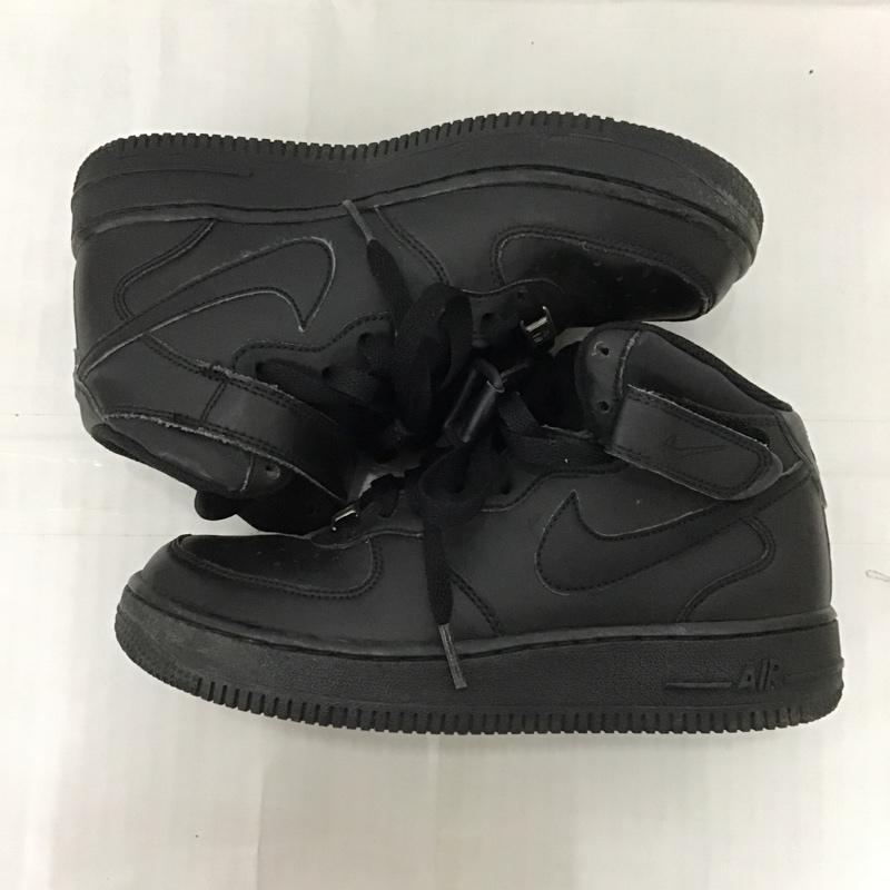 ナイキ NIKE スニーカー スニーカー 314195-004 AIR FORCE 1 MID GS 23cm 23.0cm ロゴ、文字 黒 / ブラック / レディース USED 古着 中古 10102767