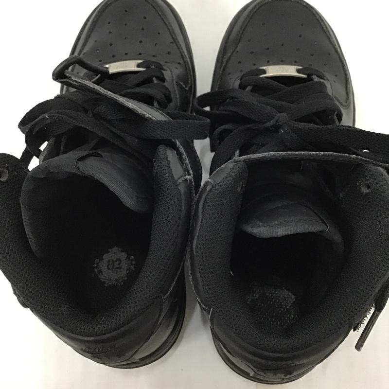 ナイキ NIKE スニーカー スニーカー 314195-004 AIR FORCE 1 MID GS 23cm 23.0cm ロゴ、文字 黒 / ブラック / レディース USED 古着 中古 10102767