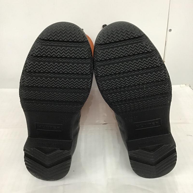 ハンター HUNTER 長靴、レインシューズ 長靴、レインシューズ TALL BT QUILTED LEG キルト ロングブーツ UK3 US:5 ロゴ、文字 橙 / オレンジ / X 黒 / ブラック / レディース USED 古着 中古 10102789