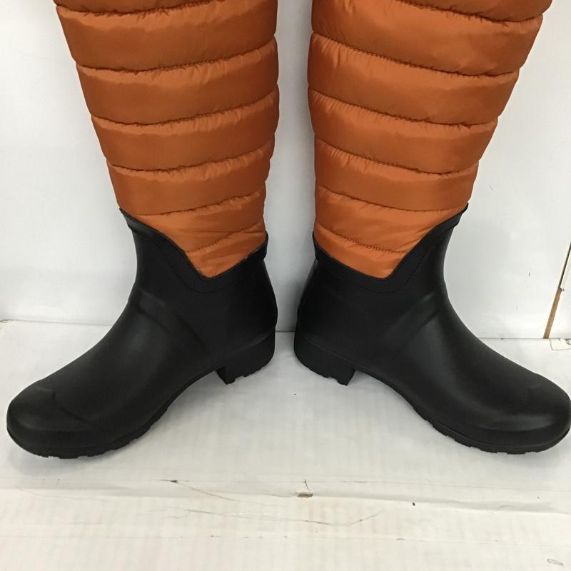 ハンター HUNTER 長靴、レインシューズ 長靴、レインシューズ TALL BT QUILTED LEG キルト ロングブーツ UK3 US:5 ロゴ、文字 橙 / オレンジ / X 黒 / ブラック / レディース USED 古着 中古 10102789
