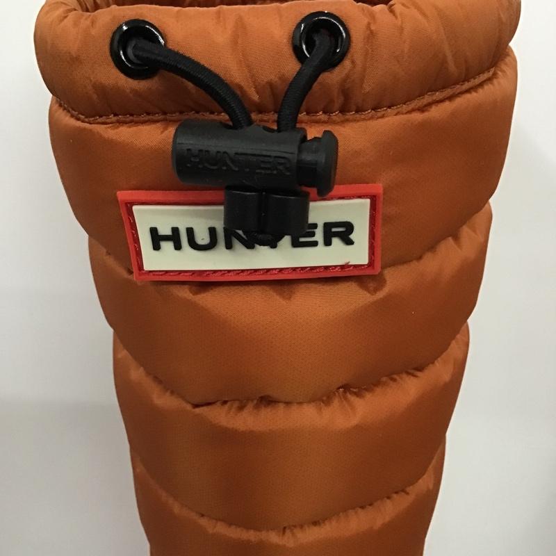 ハンター HUNTER 長靴、レインシューズ 長靴、レインシューズ TALL BT QUILTED LEG キルト ロングブーツ UK3 US:5 ロゴ、文字 橙 / オレンジ / X 黒 / ブラック / レディース USED 古着 中古 10102789