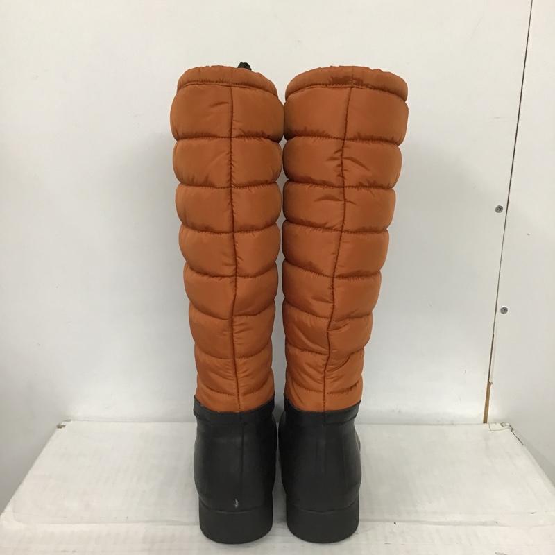 ハンター HUNTER 長靴、レインシューズ 長靴、レインシューズ TALL BT QUILTED LEG キルト ロングブーツ UK3 US:5 ロゴ、文字 橙 / オレンジ / X 黒 / ブラック / レディース USED 古着 中古 10102789