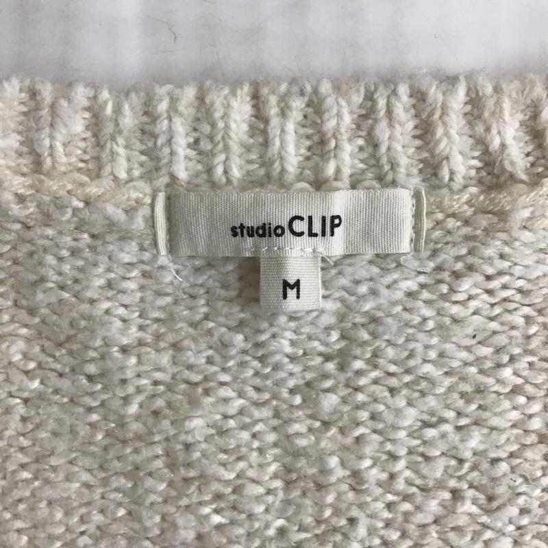 スタディオクリップ studio CLIP ニット、セーター 長袖 M 無地 オフホワイト / オフホワイト / レディース USED 古着 中古 10102809