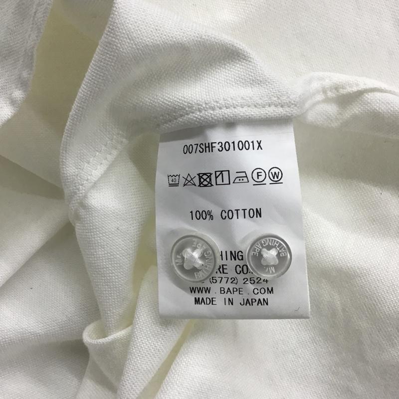 アベイシングエイプ A BATHING APE シャツ、ブラウス 長袖 ボタンダウンシャツ M 無地 白 / ホワイト / メンズ USED 古着 中古 10102817