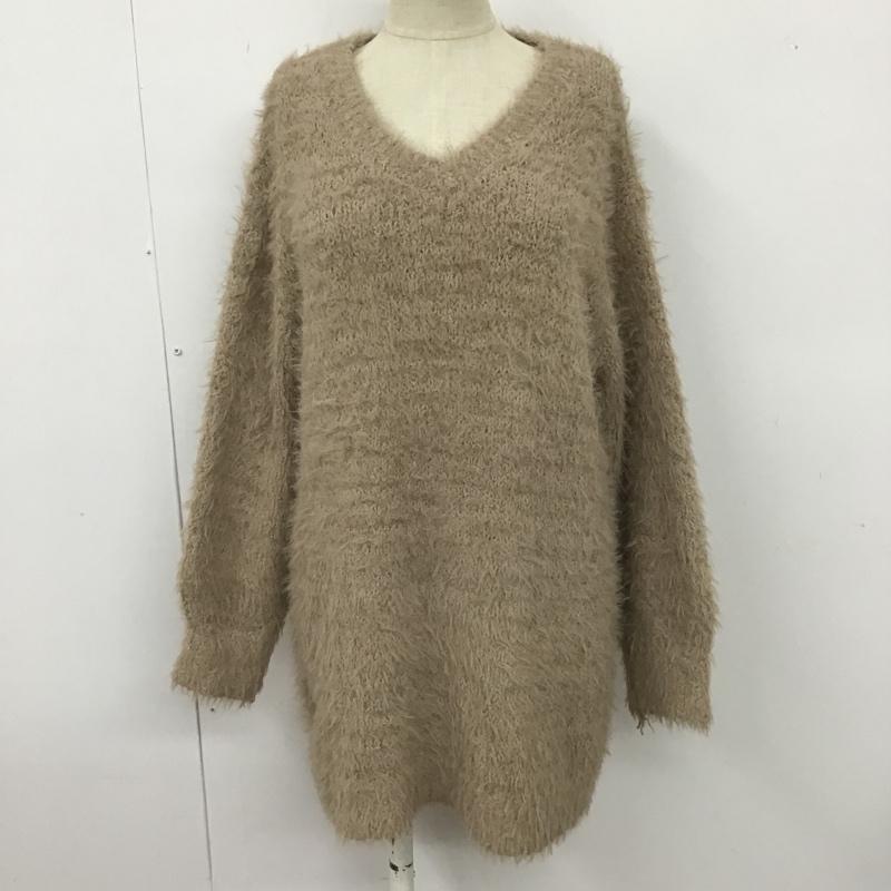 アースミュージックアンドエコロジー earth music&ecology ニット、セーター 長袖 FREE 無地 ベージュ / ベージュ / レディース USED 古着 中古 10102850
