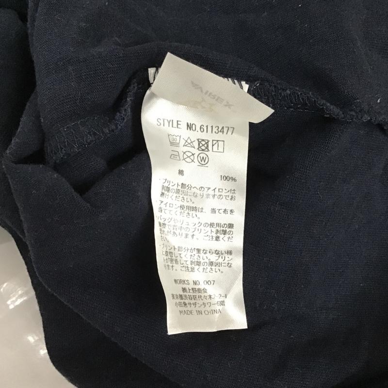 アヴィレックス AVIREX カットソー 長袖 6113477 長袖Tシャツ ロングスリーブカットソー プリントTシャツ XXL ロゴ、文字 紺 / ネイビー / メンズ USED 古着 中古 10102854
