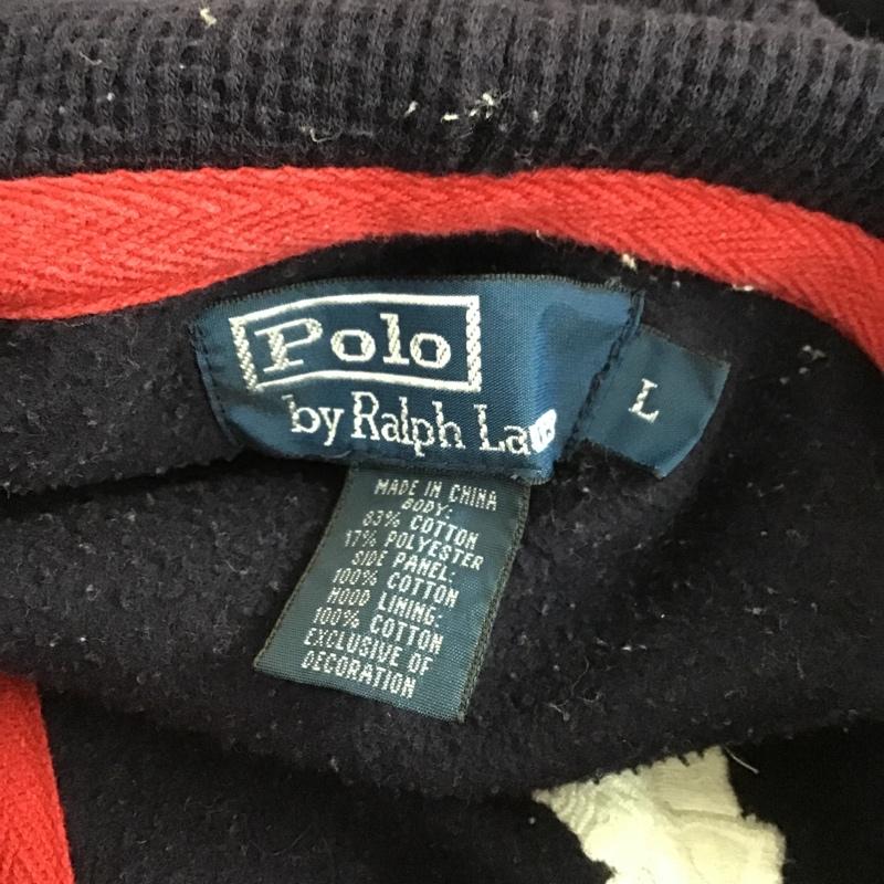 ポロバイラルフローレン Polo by RALPH LAUREN パーカー 長袖 長袖パーカー フード付きパーカー 刺繍スウェット トレーナー L ロゴ、文字 紺 / ネイビー / X 白 / ホワイト / X 赤 / レッド / メンズ USED 古着 中古 10102861