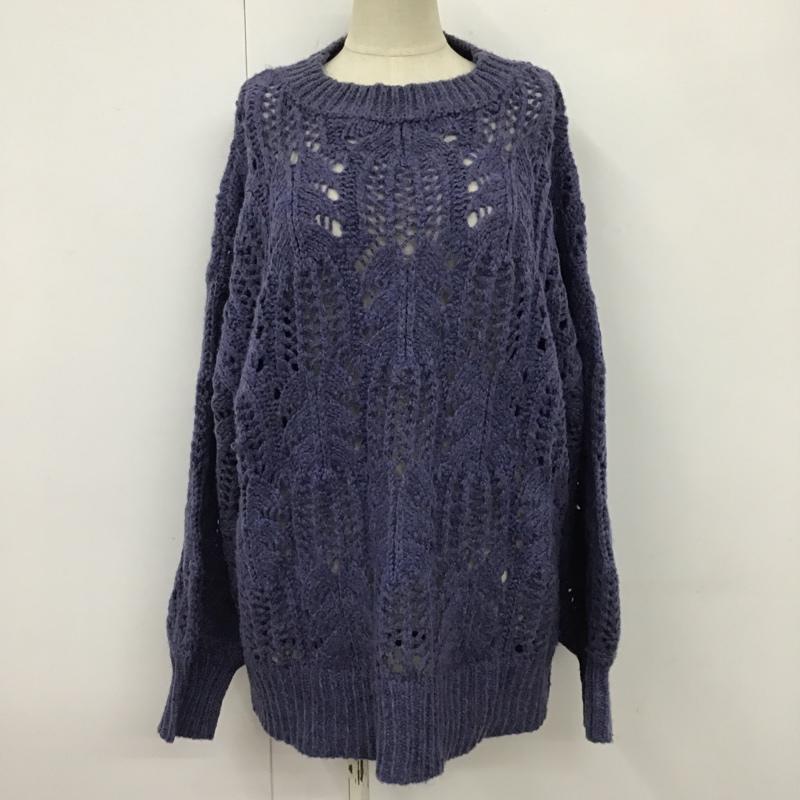 ローリーズファーム LOWRYS FARM ニット、セーター 長袖 FREE 無地 紫 / パープル / レディース USED 古着 中古 10102871