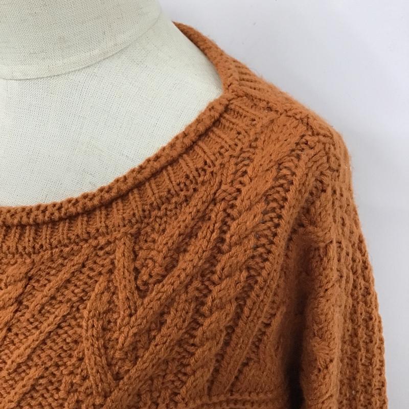ローリーズファーム LOWRYS FARM ニット、セーター 長袖 FREE 無地 茶 / ブラウン / レディース USED 古着 中古 10102873