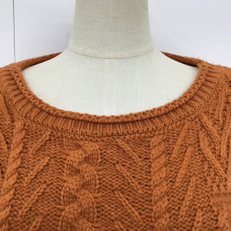ローリーズファーム LOWRYS FARM ニット、セーター 長袖 FREE 無地 茶 / ブラウン / レディース USED 古着 中古 10102873
