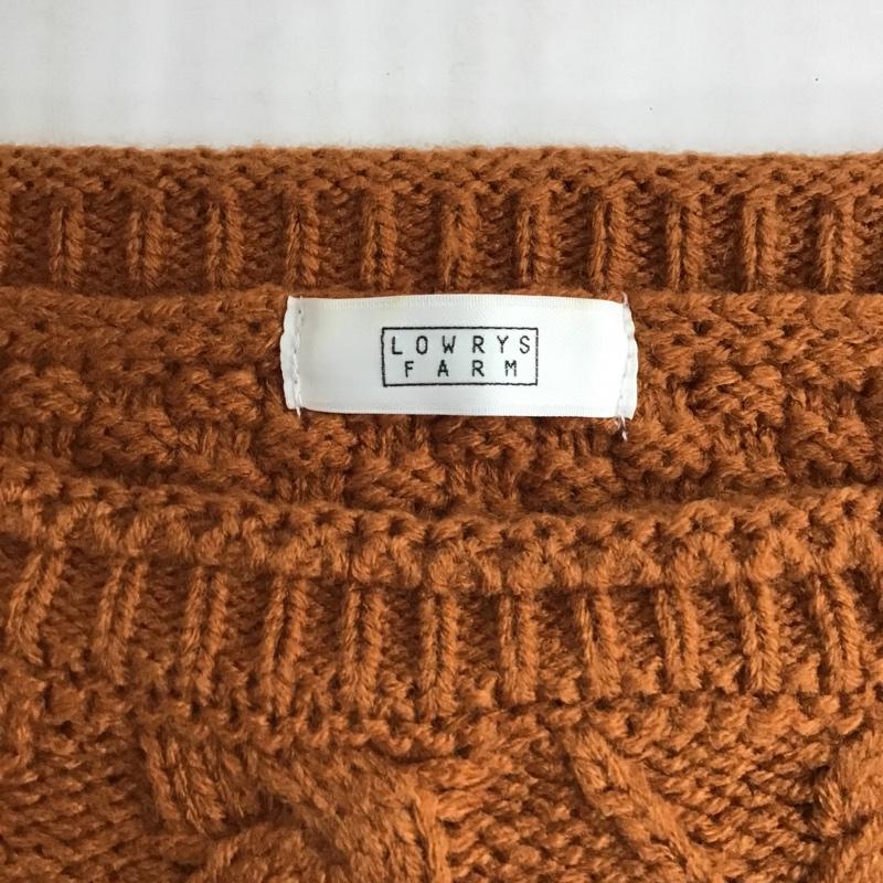 ローリーズファーム LOWRYS FARM ニット、セーター 長袖 FREE 無地 茶 / ブラウン / レディース USED 古着 中古 10102873
