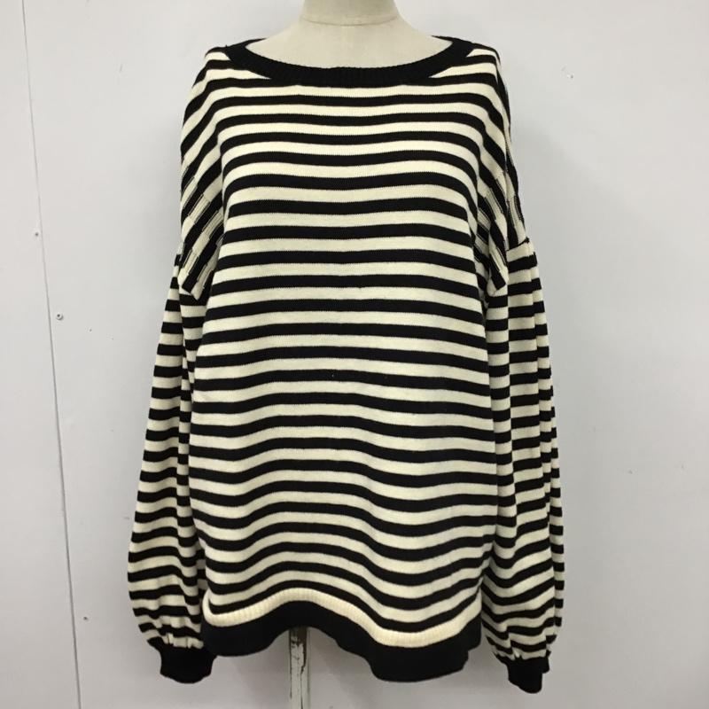 ニコアンド niko and... ニット、セーター 長袖 L ボーダー柄 マルチカラー / マルチカラー / レディース USED 古着 中古 10102880