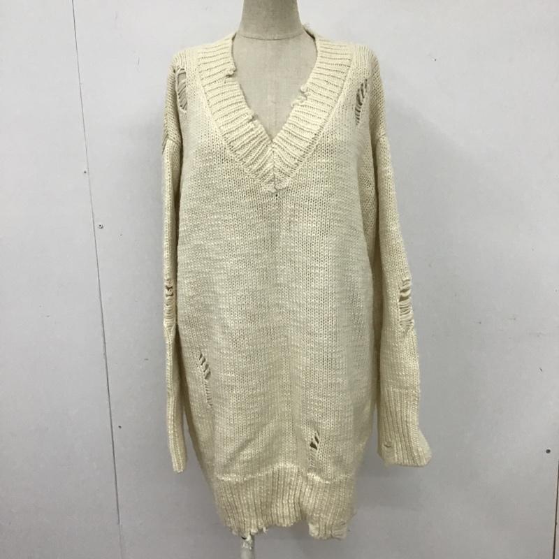 ジーナシス JEANASIS ニット、セーター 長袖 JS063891CF FREE 無地 白 / ホワイト / レディース USED 古着 中古 10102883