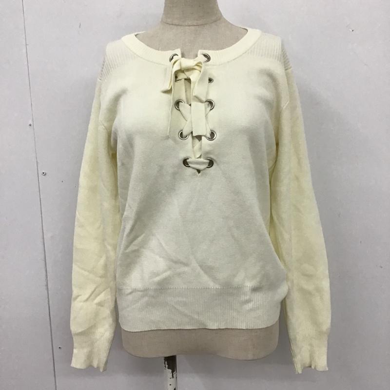ロイスクレヨン LOISCRAYON ニット、セーター 長袖 M 無地 白 / ホワイト / レディース USED 古着 中古 10102907