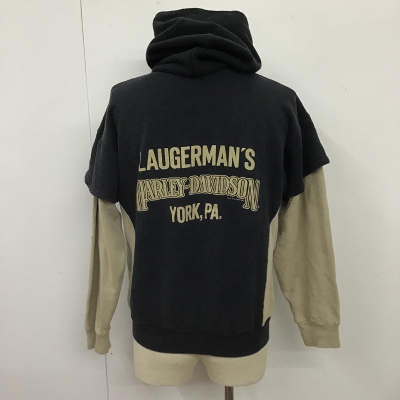 ハーレーダビッドソン Harley-Davidson パーカー 長袖 USA製 90s M プリント 黒 / ブラック / メンズ USED 古着 中古 10102933