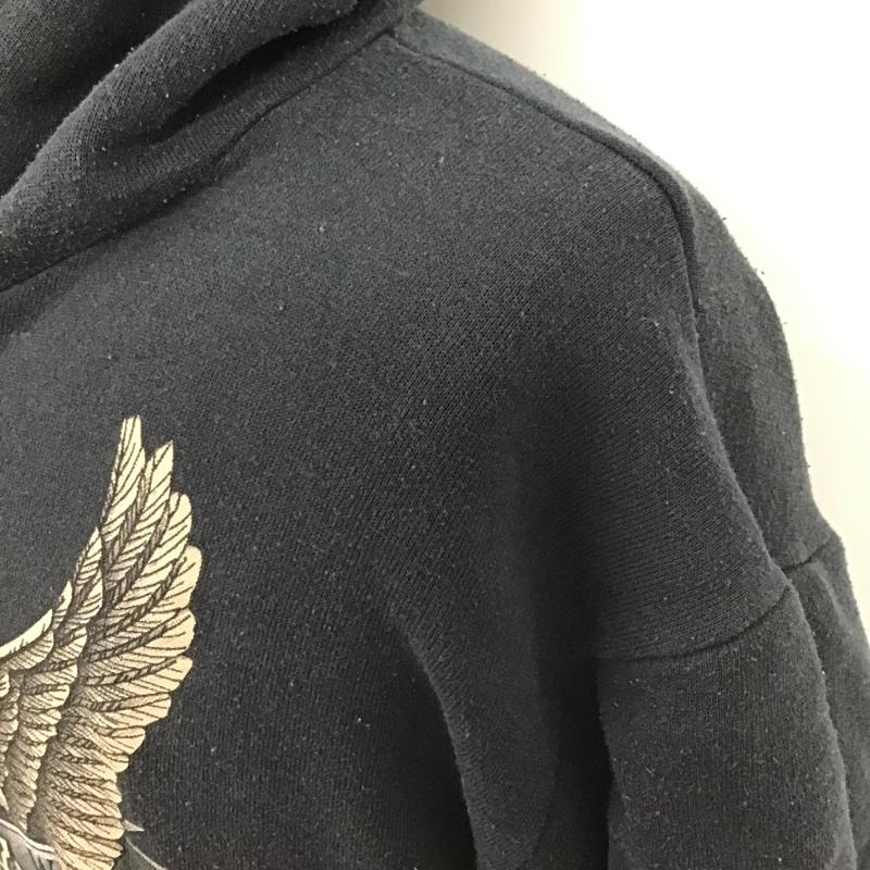 ハーレーダビッドソン Harley-Davidson パーカー 長袖 USA製 90s M プリント 黒 / ブラック / メンズ USED 古着 中古 10102933