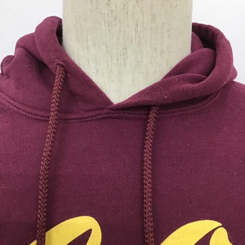 ギルダン GILDAN パーカー 長袖 M プリント えんじ / ワインレッド / メンズ USED 古着 中古 10102943