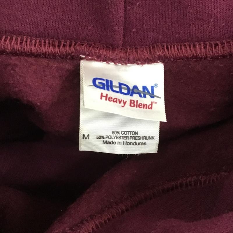 ギルダン GILDAN パーカー 長袖 M プリント えんじ / ワインレッド / メンズ USED 古着 中古 10102943