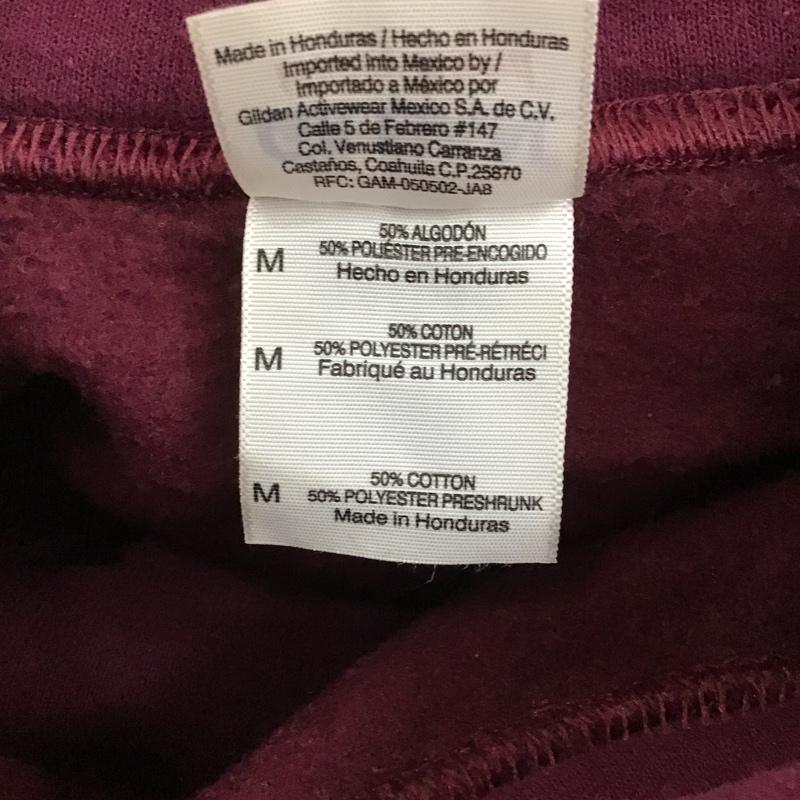 ギルダン GILDAN パーカー 長袖 M プリント えんじ / ワインレッド / メンズ USED 古着 中古 10102943